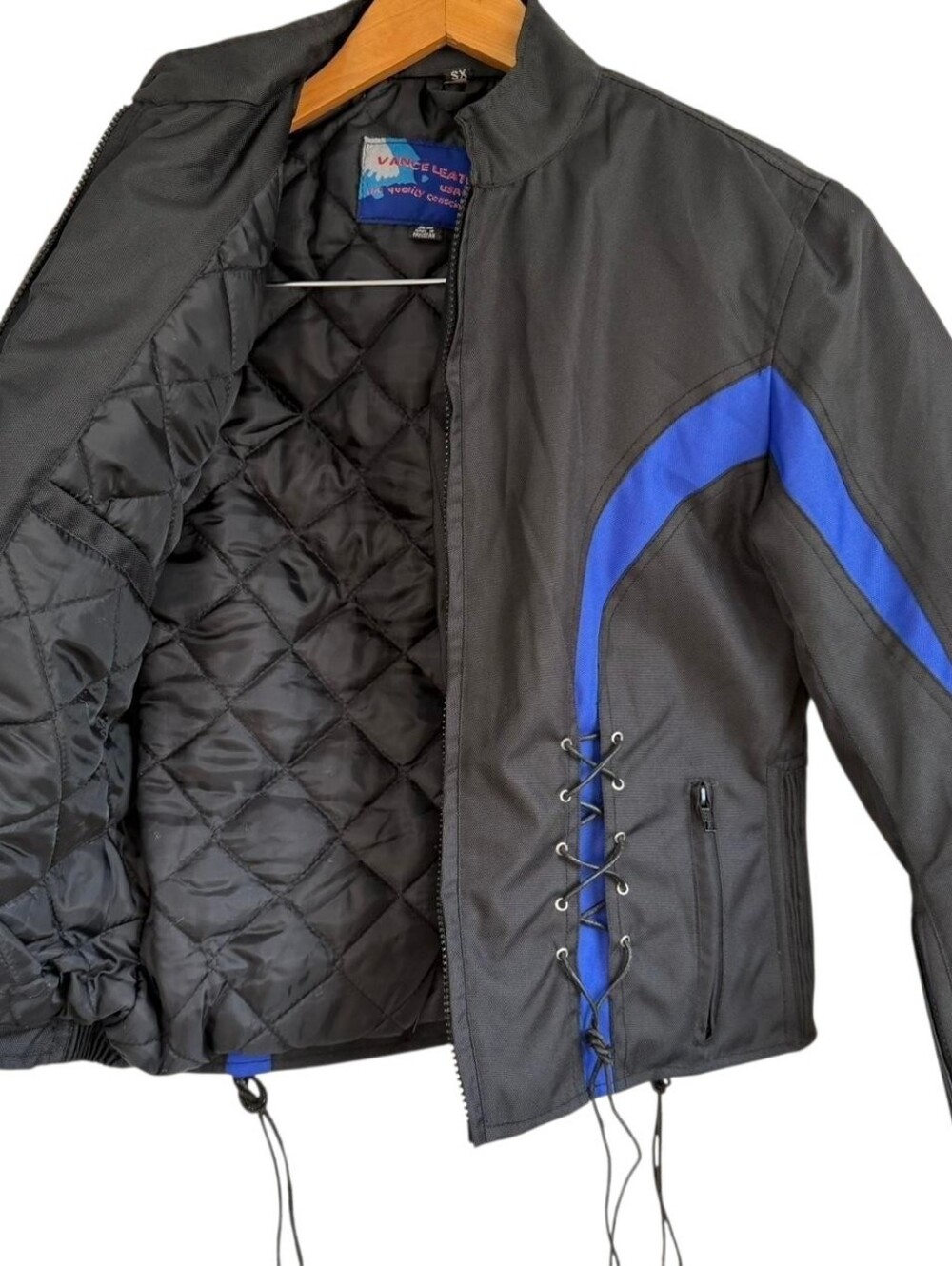 Y2K Vance Leathers Lace Up Motorcycle Jacket Sz XS Womens - Picture 5 of 7